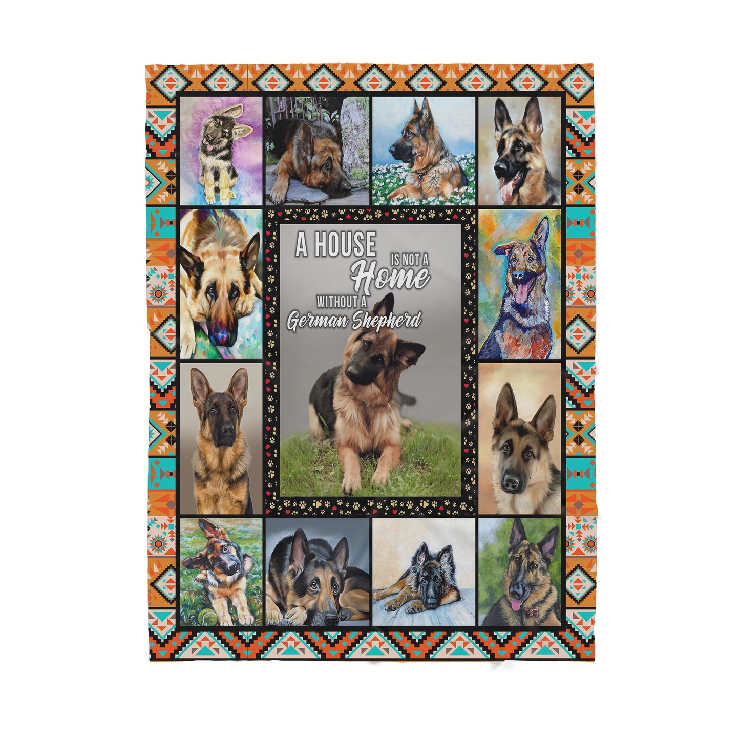 Custom Blanket German Shepherd - Gift For Dog Mom - Sherpa Blanket DL