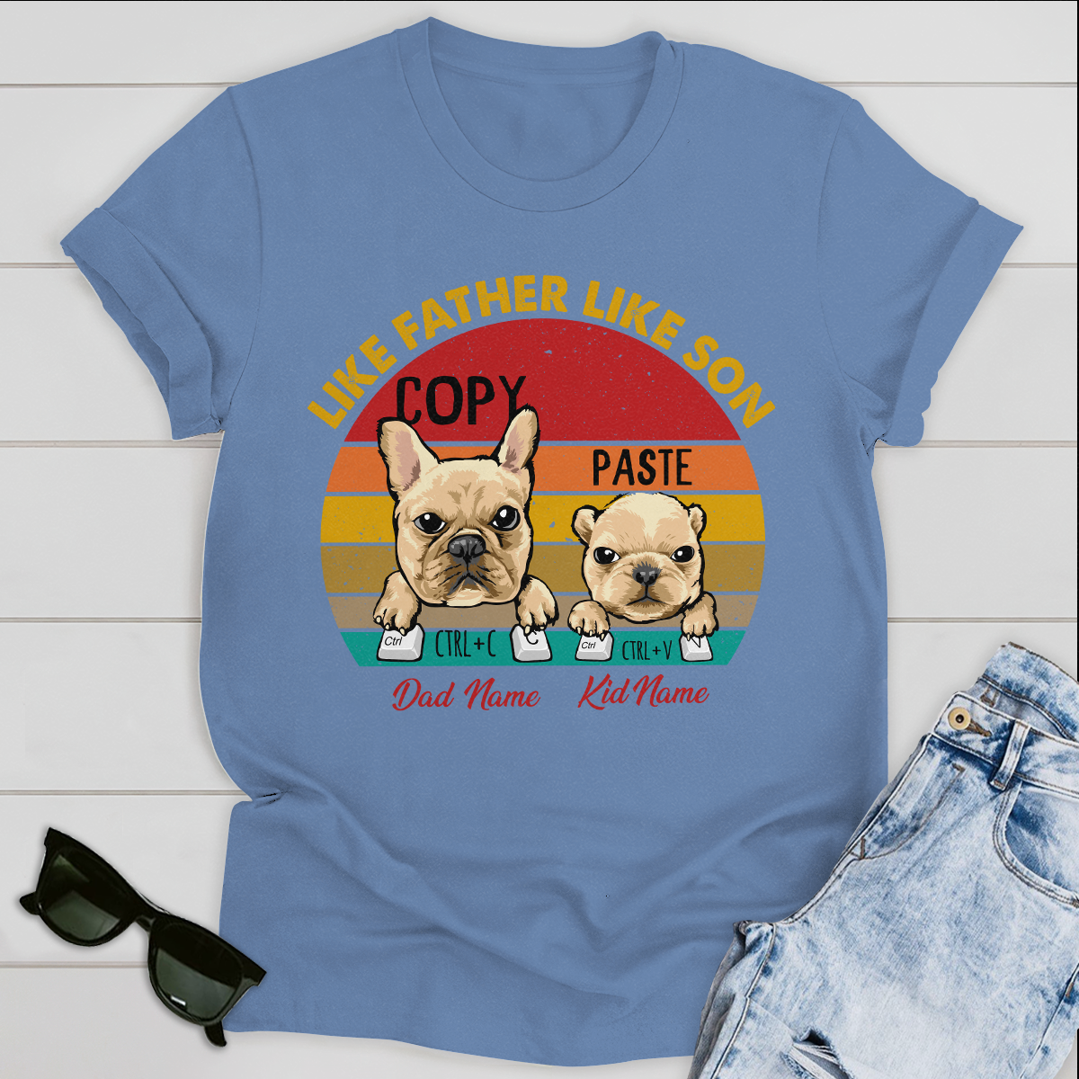Like Father Like Son Personalized Dog T-shirt Father's Day