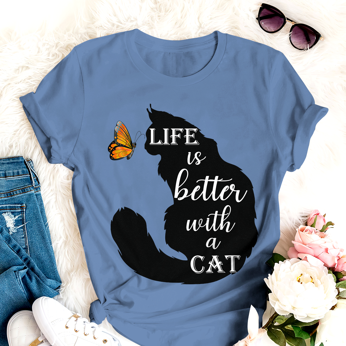 Life Is Better With A Cat Personalized T-shirt Amazing Gift For Friends