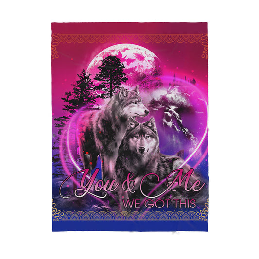 Wolf Couple Sherpa Blanket TP