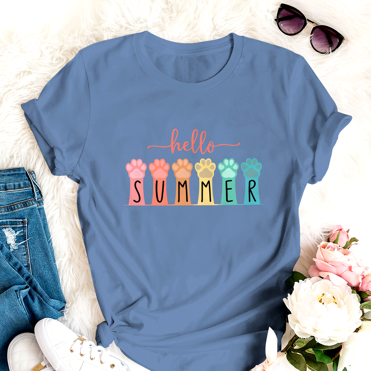 Hello Summer Special Amazing Shirt For Dog Lover Paw