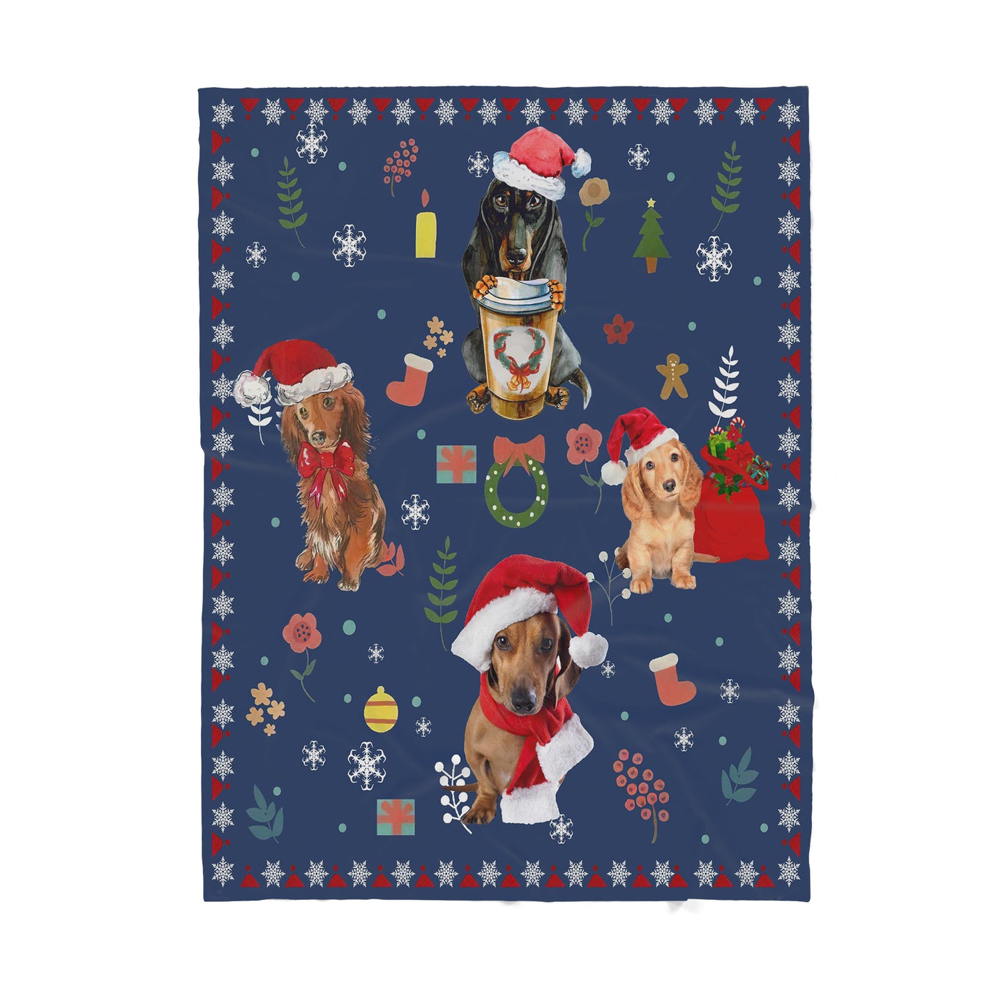 Custom Blanket Dachshund - Gift For Dog Mom - Sherpa Blanket DL