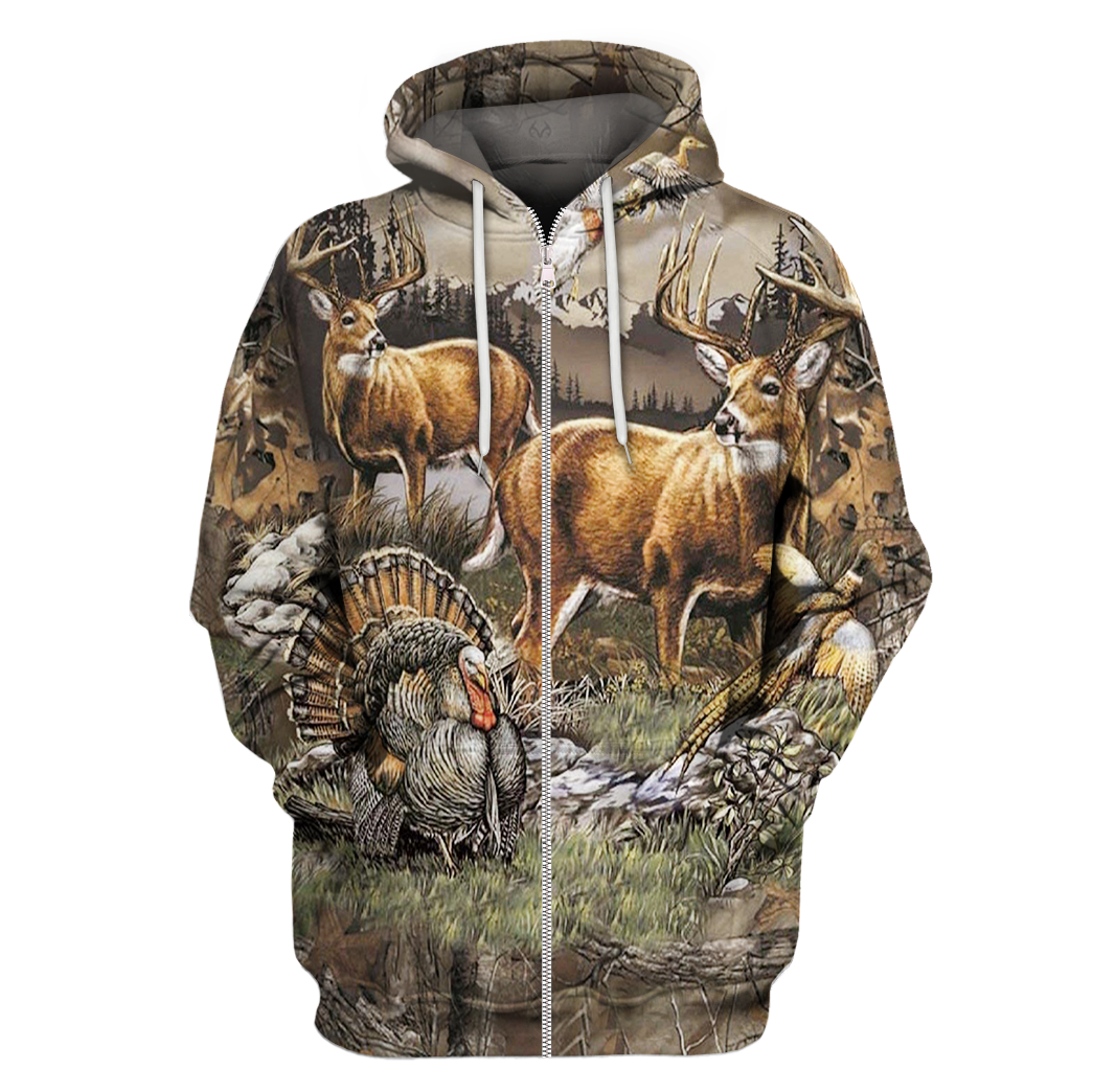 3D All Over Print Deer Hunting Shirt-Apparel-6teenth World-Zip-Up Hoodie-S-Vibe Cosy™