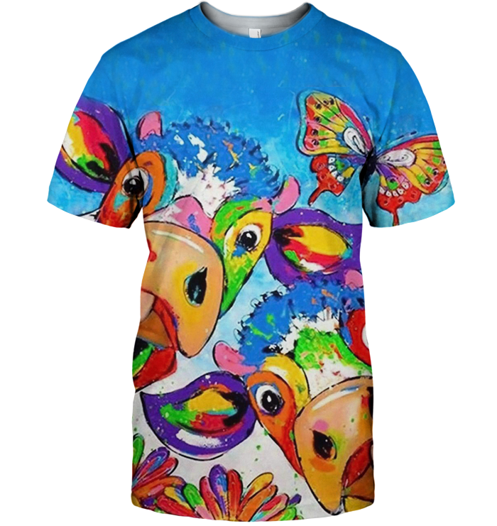 3D AOP Color Cow Shirt-Apparel-6teenth World-T-Shirt-S-Vibe Cosy™
