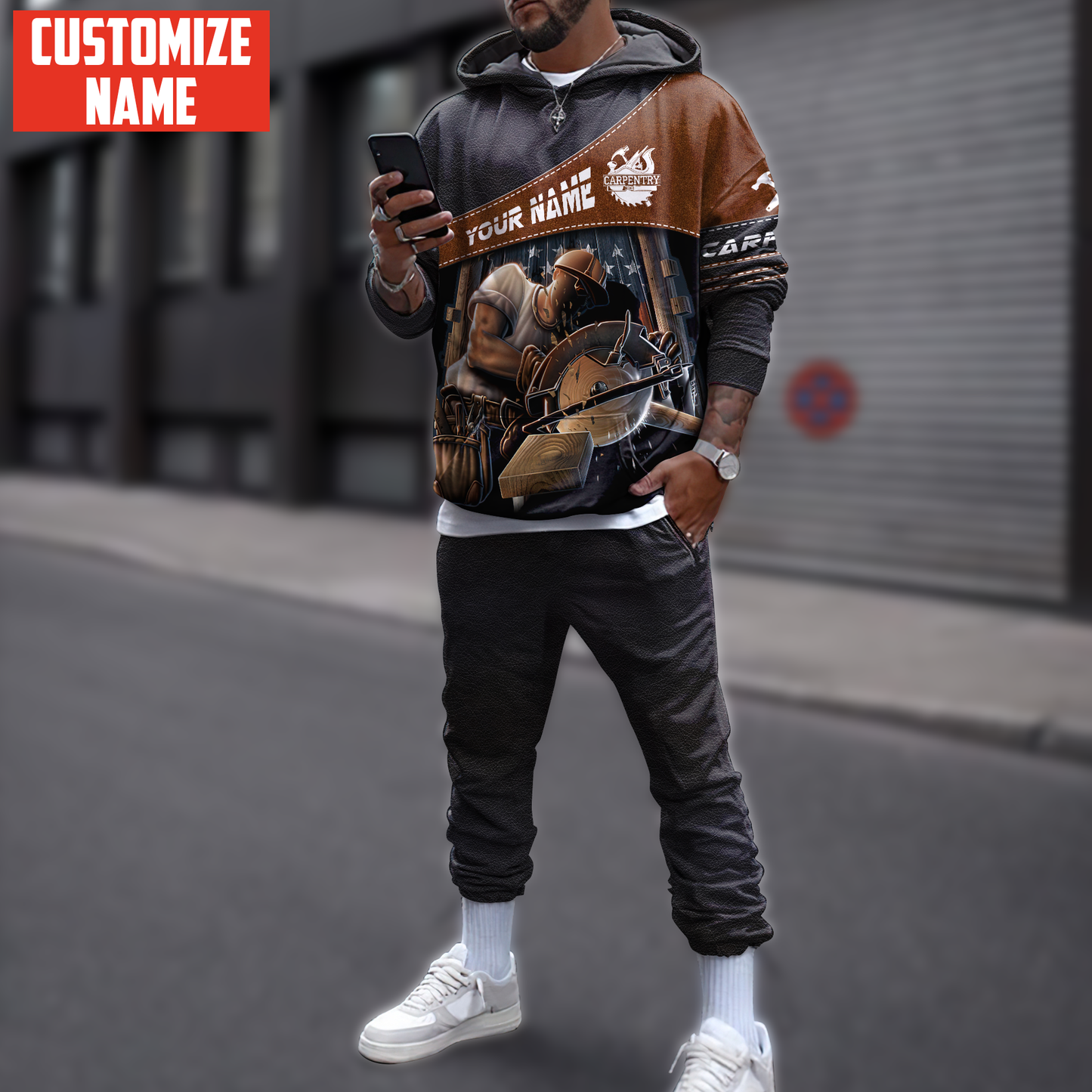 Tmarc Tee Personalized Name Carpenter 3D Printed Combo Hoodie + Sweatpants SN25052103