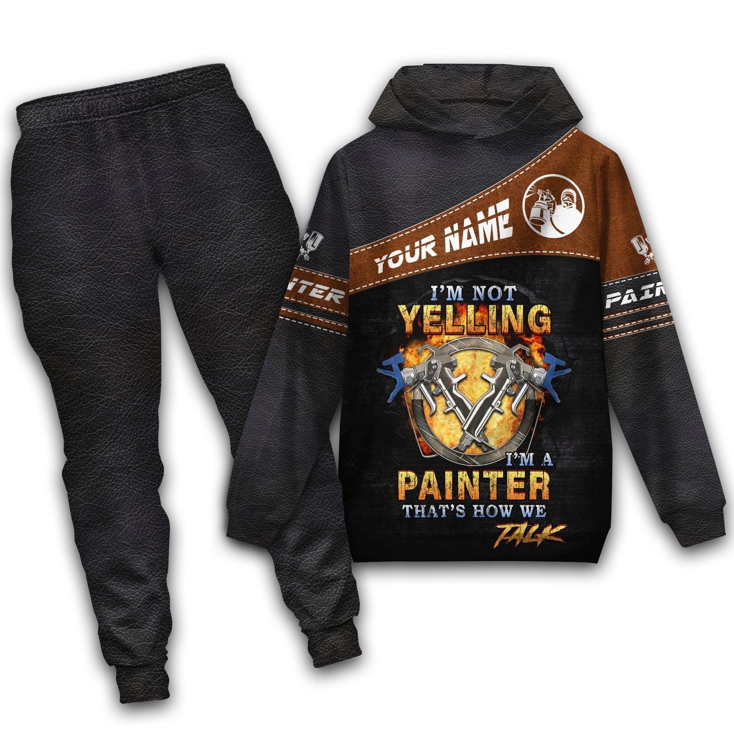 Tmarctee Customized Name House Painter 3D All Over Printed Combo Hoodie + Sweatpant HP28 SN28102104