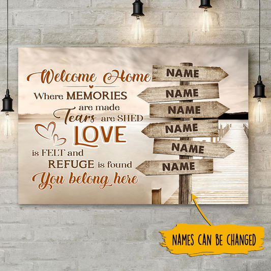 Welcome Home Where Memories Are Made Personalized Canvas Poster Best Gift For Friend