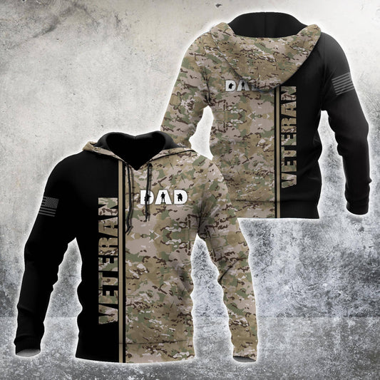 US Veteran Dad Camo 3d printed shirts Proud Military