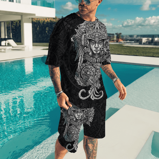 Aztec Mexican Combo T-shirt and Short 3D All Over Printed