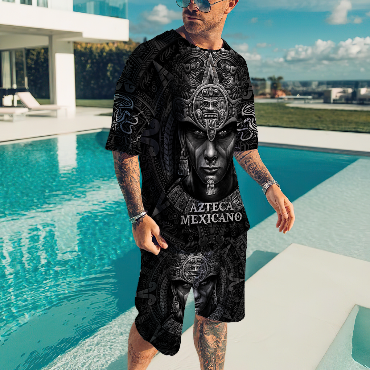 Aztec Mexican Combo T-shirt and Short 3D All Over Printed