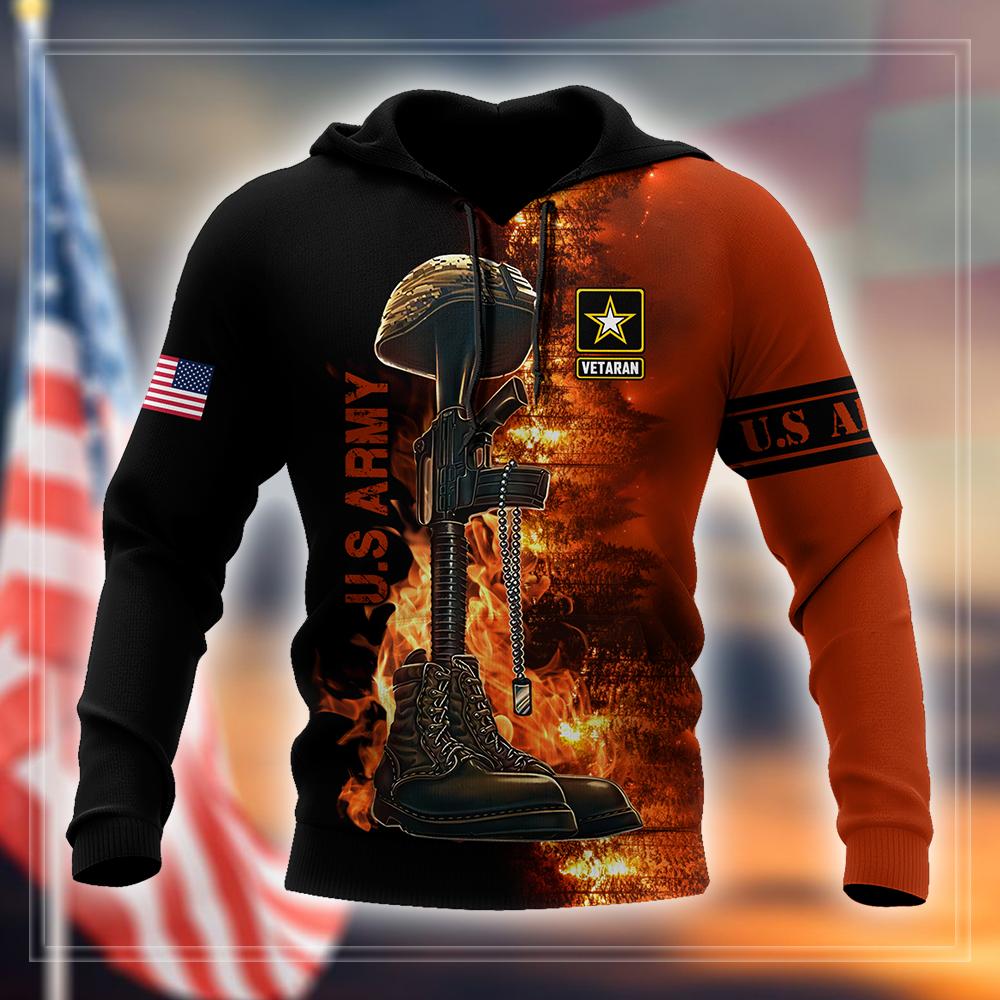 US Army Veteran 3D All Over Printed Unisex Hoodie AM28052103