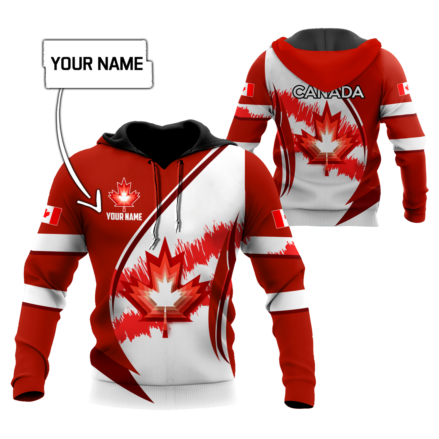 Canada Day No23 Personalized Maple Leaf Pullover Premium Unisex Hoodie