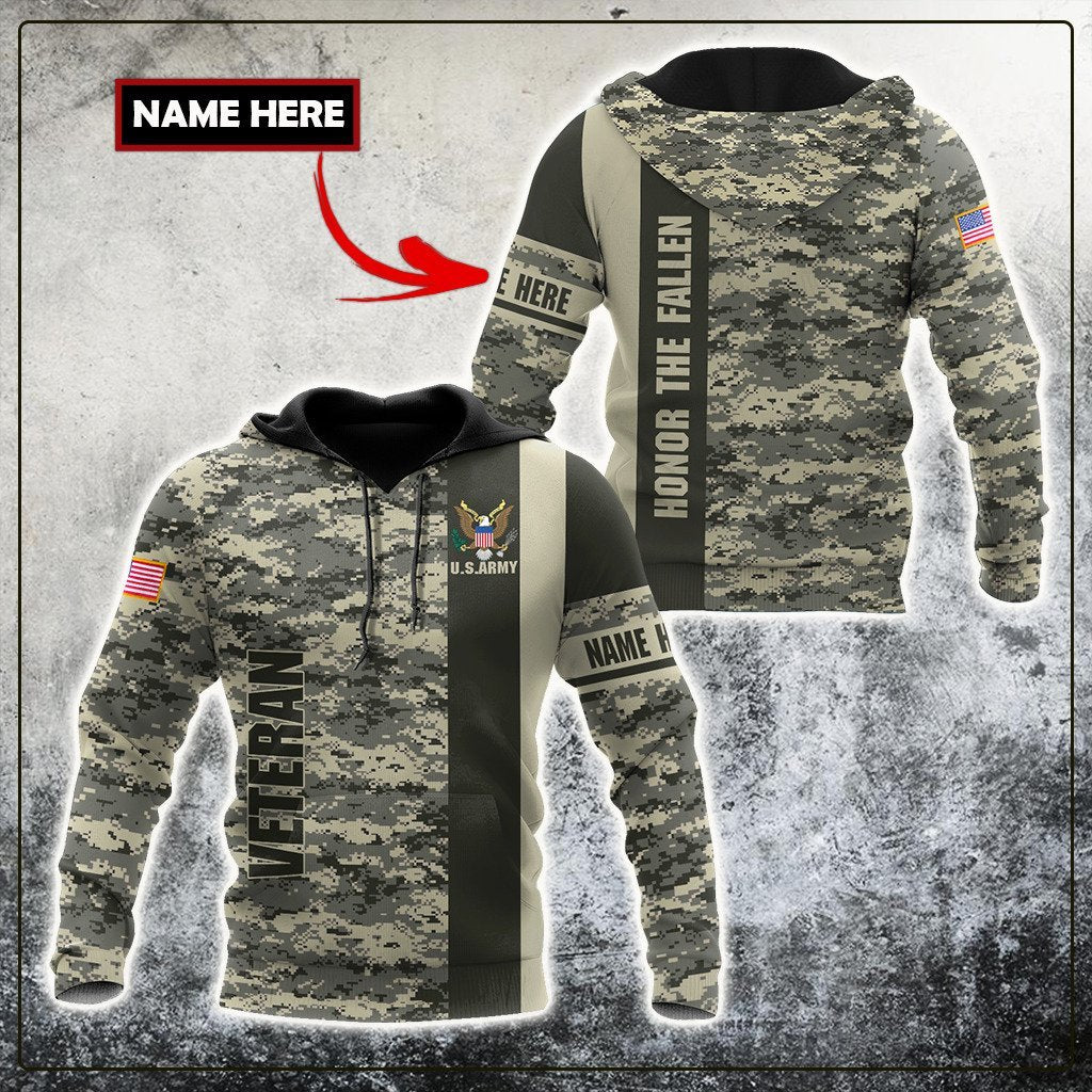 US Army Veteran  Personalized name 3D All Over Printed Unisex Shirts