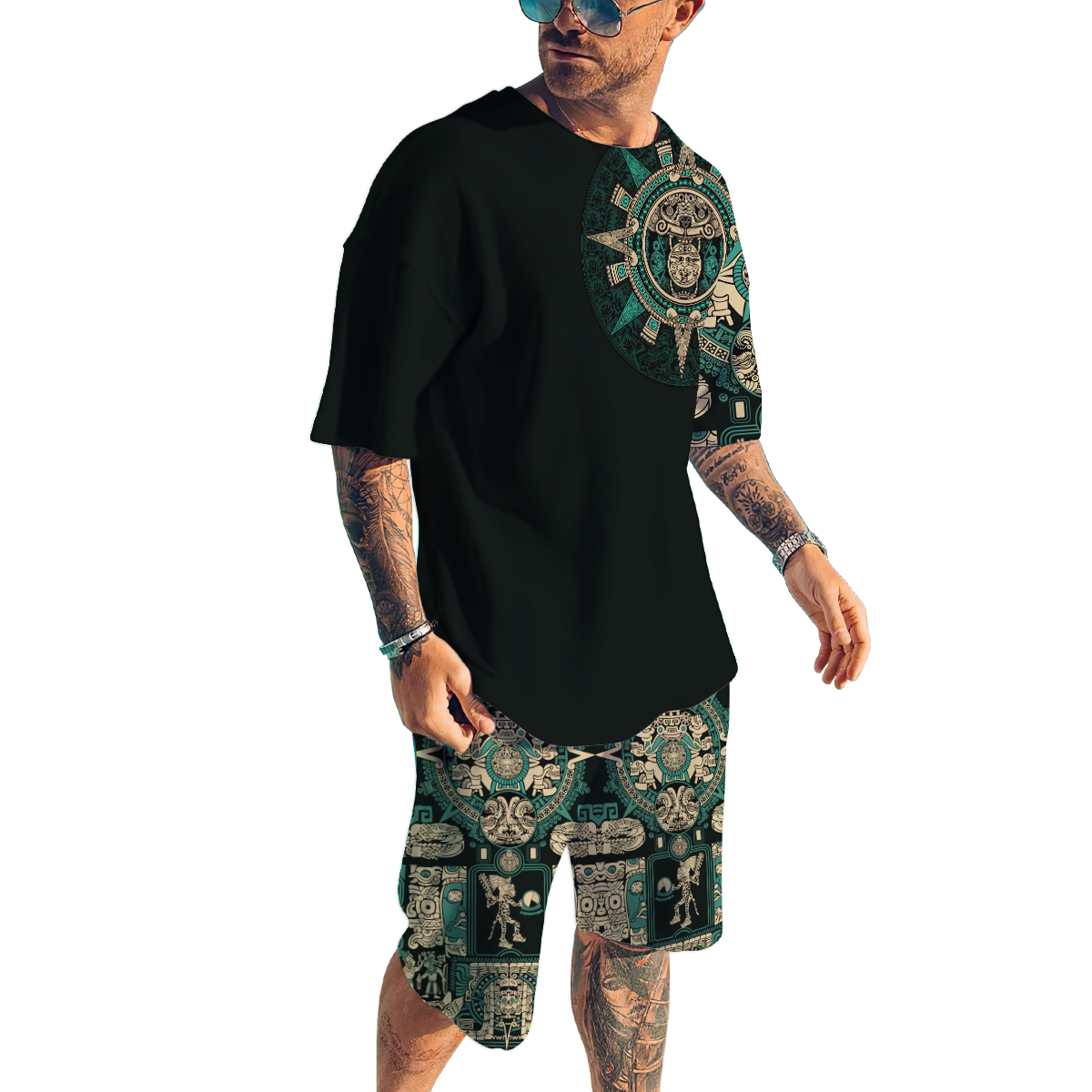 Aztec Mexican Combo T-shirt and Short 3D All Over Printed