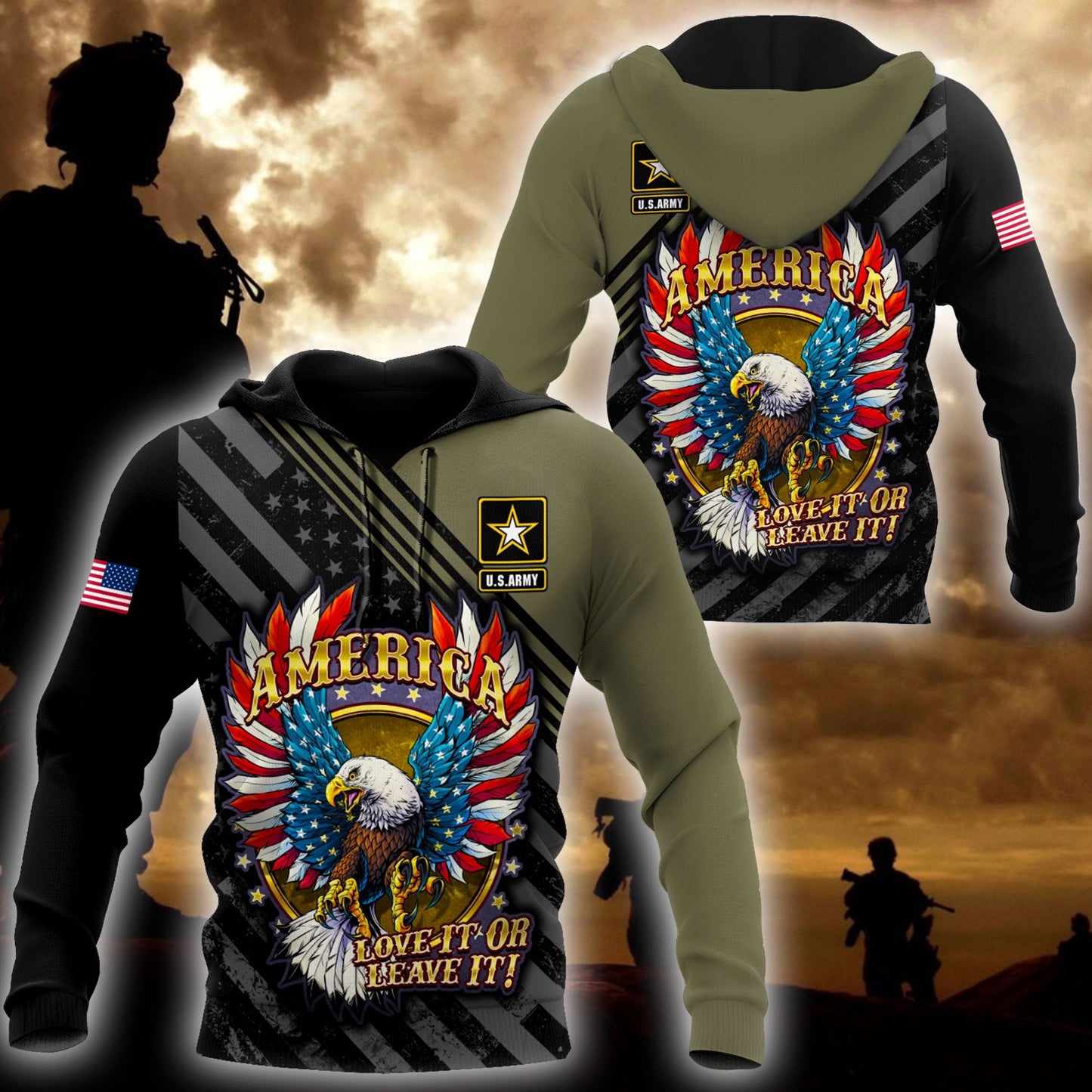 American US Army Unisex Hoodie