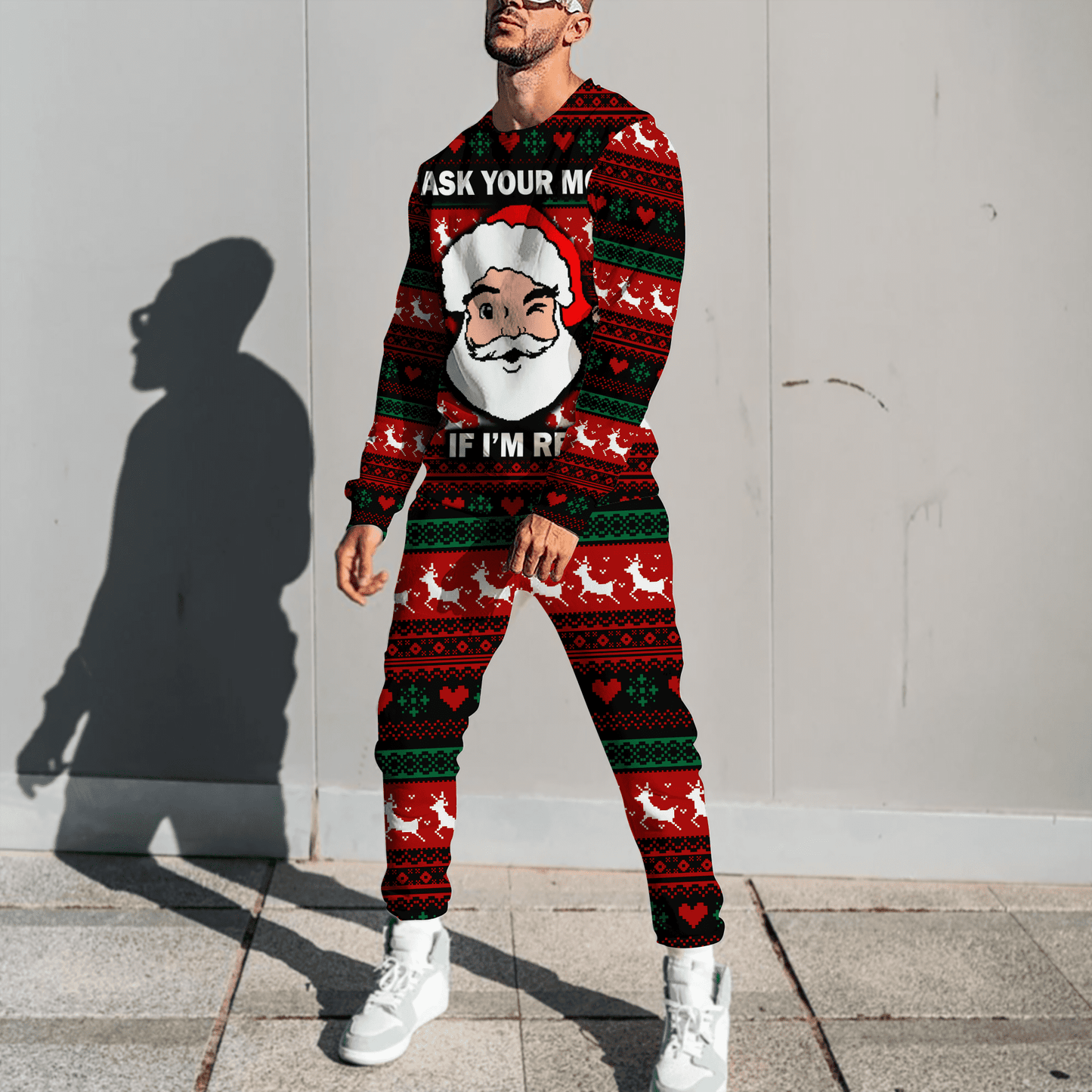 Ask Your Mom If I'm Real Santa Christmas Sweater