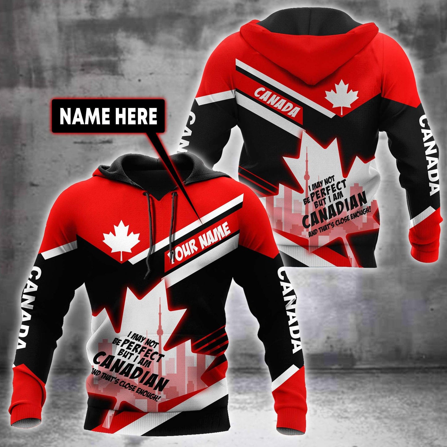 Canada Day No29 Personalized Name Pullover Premium Unisex Hoodie