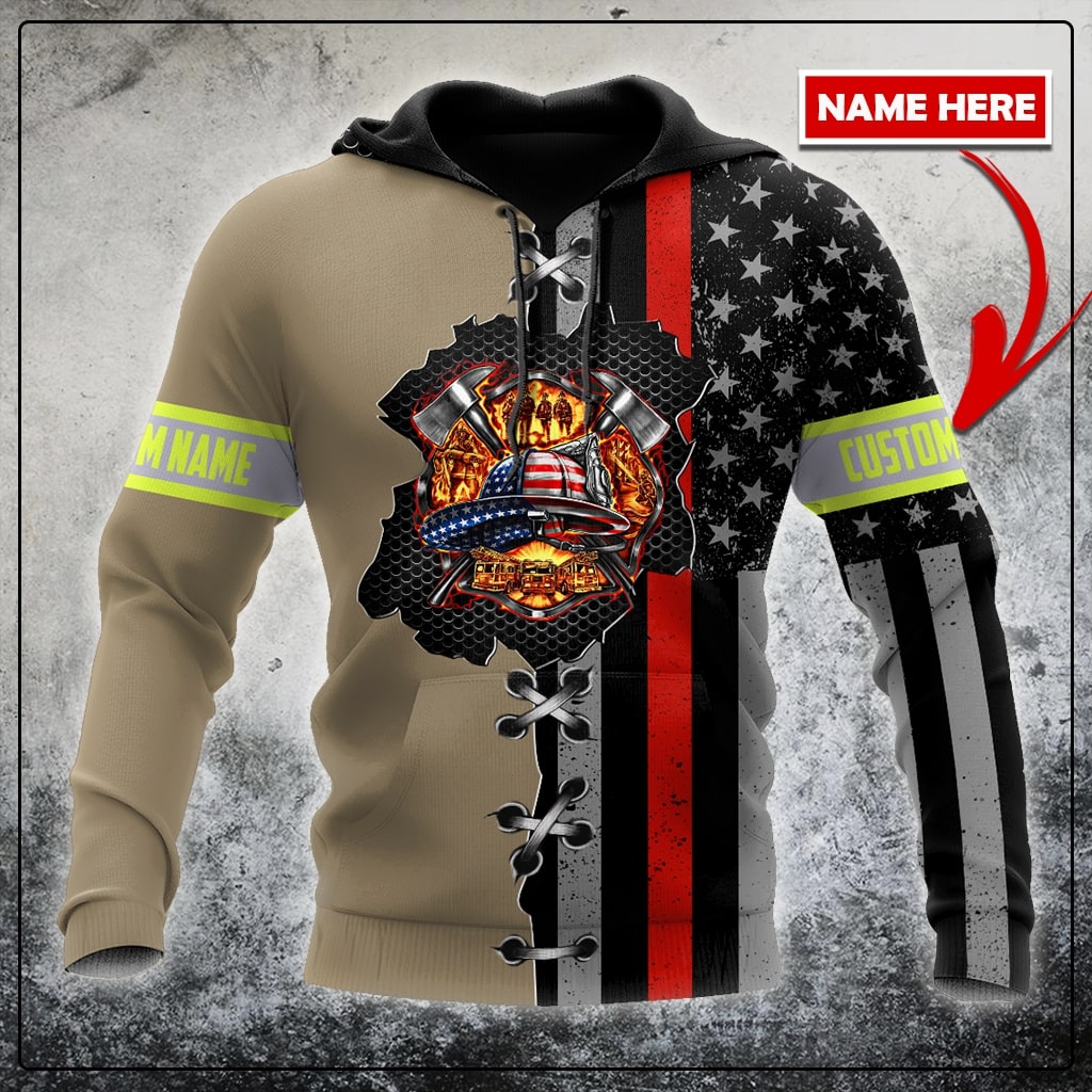 Customize Name Firefighter 3D All Over Printed Unisex Shirts