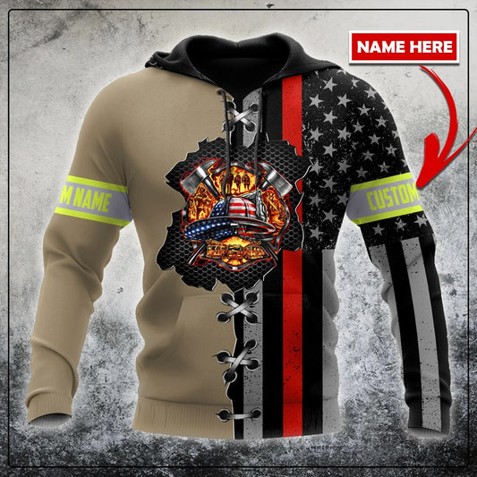 Customize Name Firefighter 3D All Over Printed Unisex Shirts