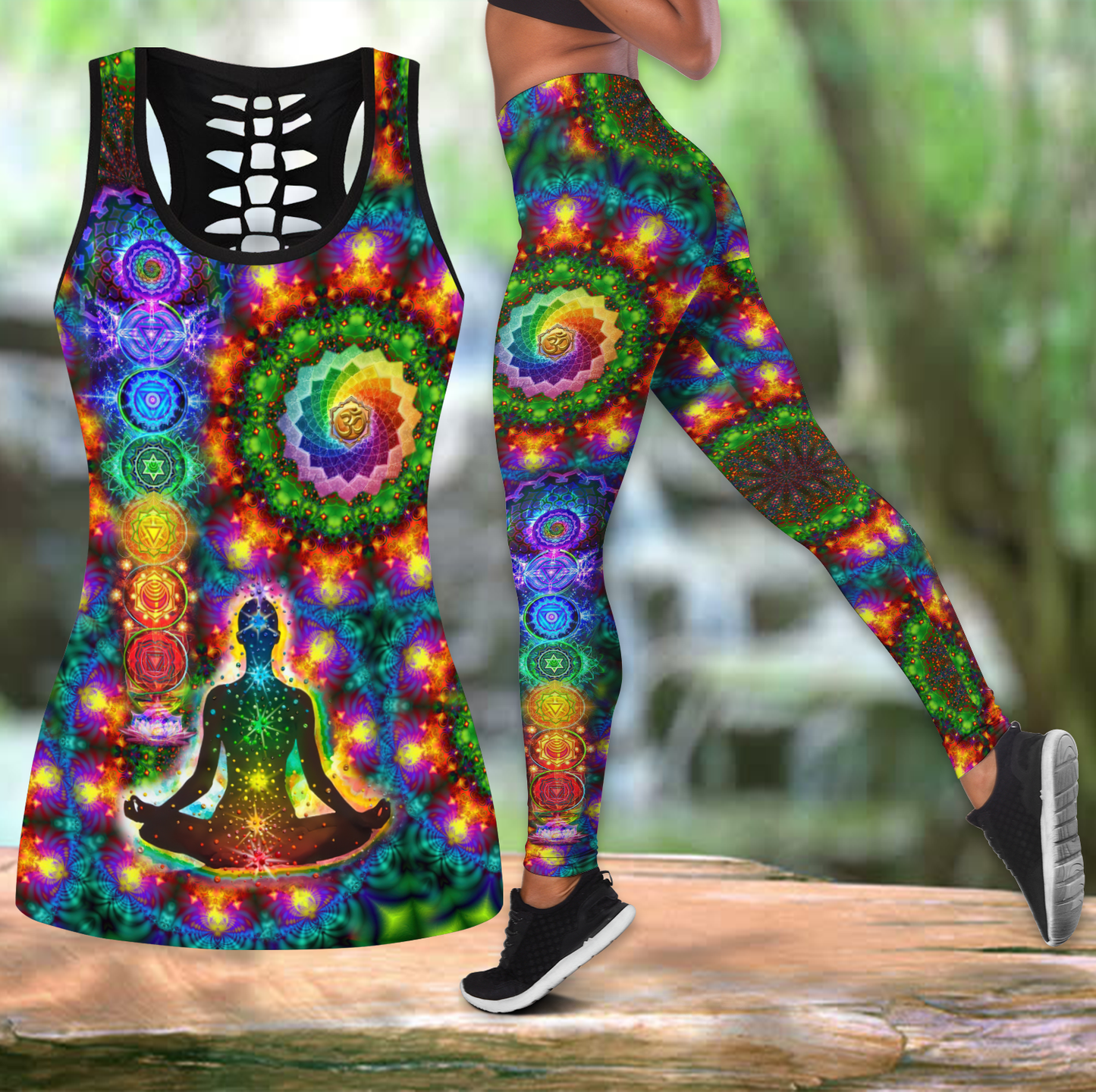 Yoga Menditation Combo Legging + Tank Top 3D All Printed
