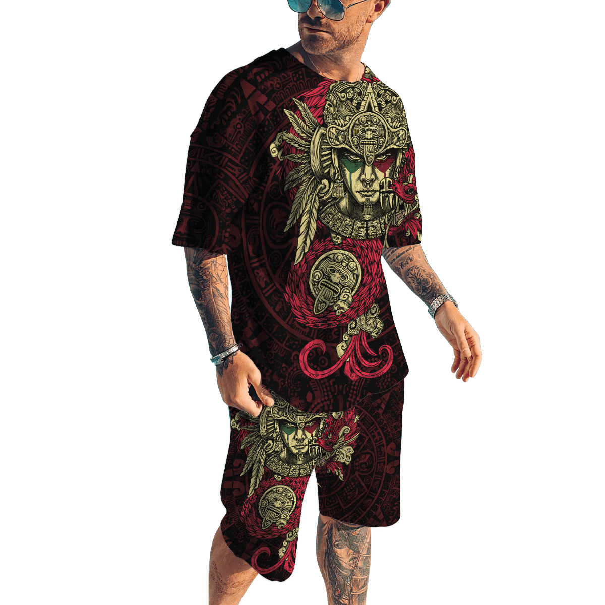 Aztec Mexican Combo T-shirt and Short 3D All Over Printed DQB13072101