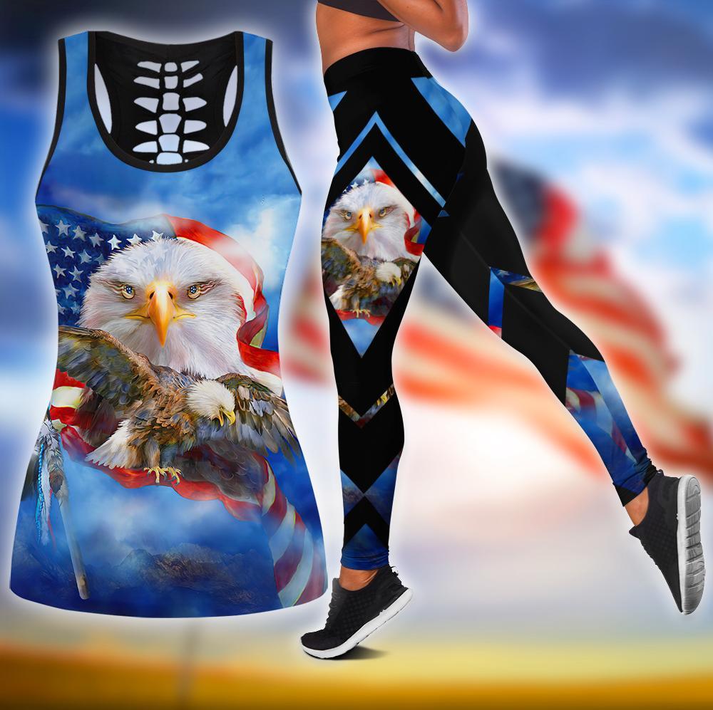 American 3D All Over Printed Legging + Hollow Tank