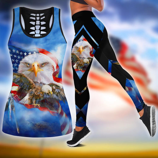 American 3D All Over Printed Legging + Hollow Tank
