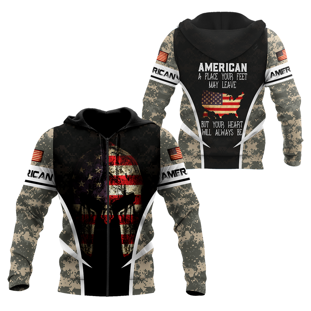American 3D Over Printed Unisex Deluxe Hoodie ML MH25052102