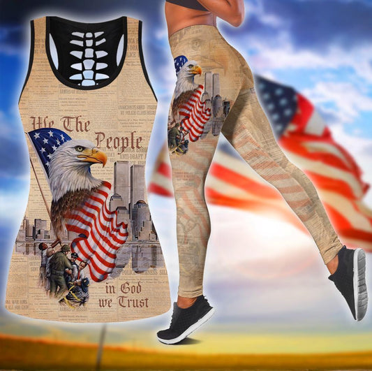 American 3D All Over Printed Legging + Hollow Tank