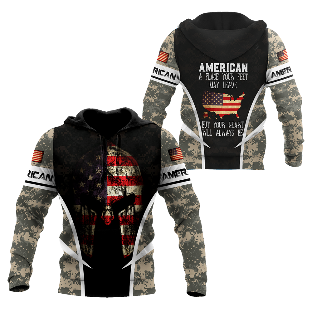 American 3D Over Printed Unisex Deluxe Hoodie ML MH25052102