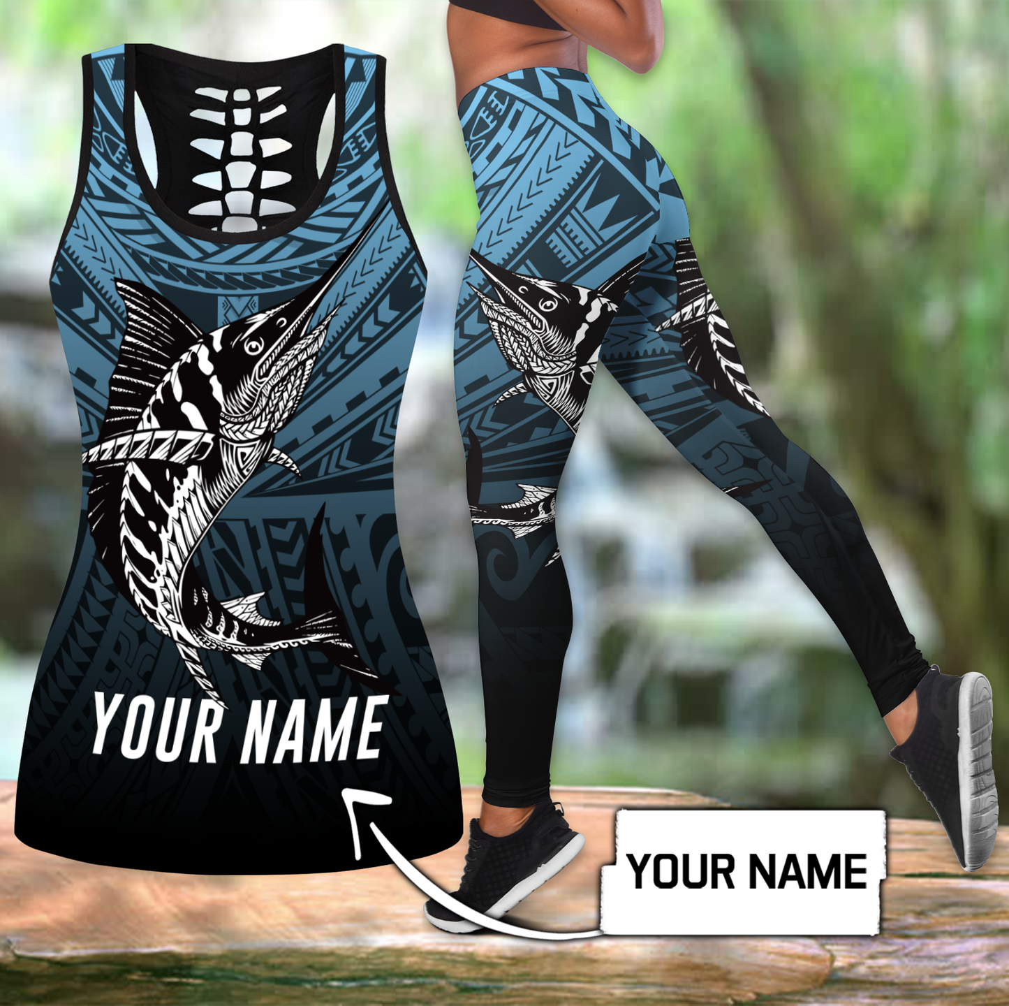 Amazing Polynesian Mahi Mahi Go Fishing  Personalized Deluxe Legging & Tank top ML SN26032101