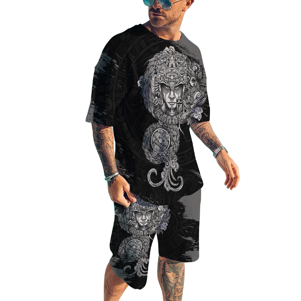 Aztec 3D All Over Printed Combo T-Shirt BoardShorts