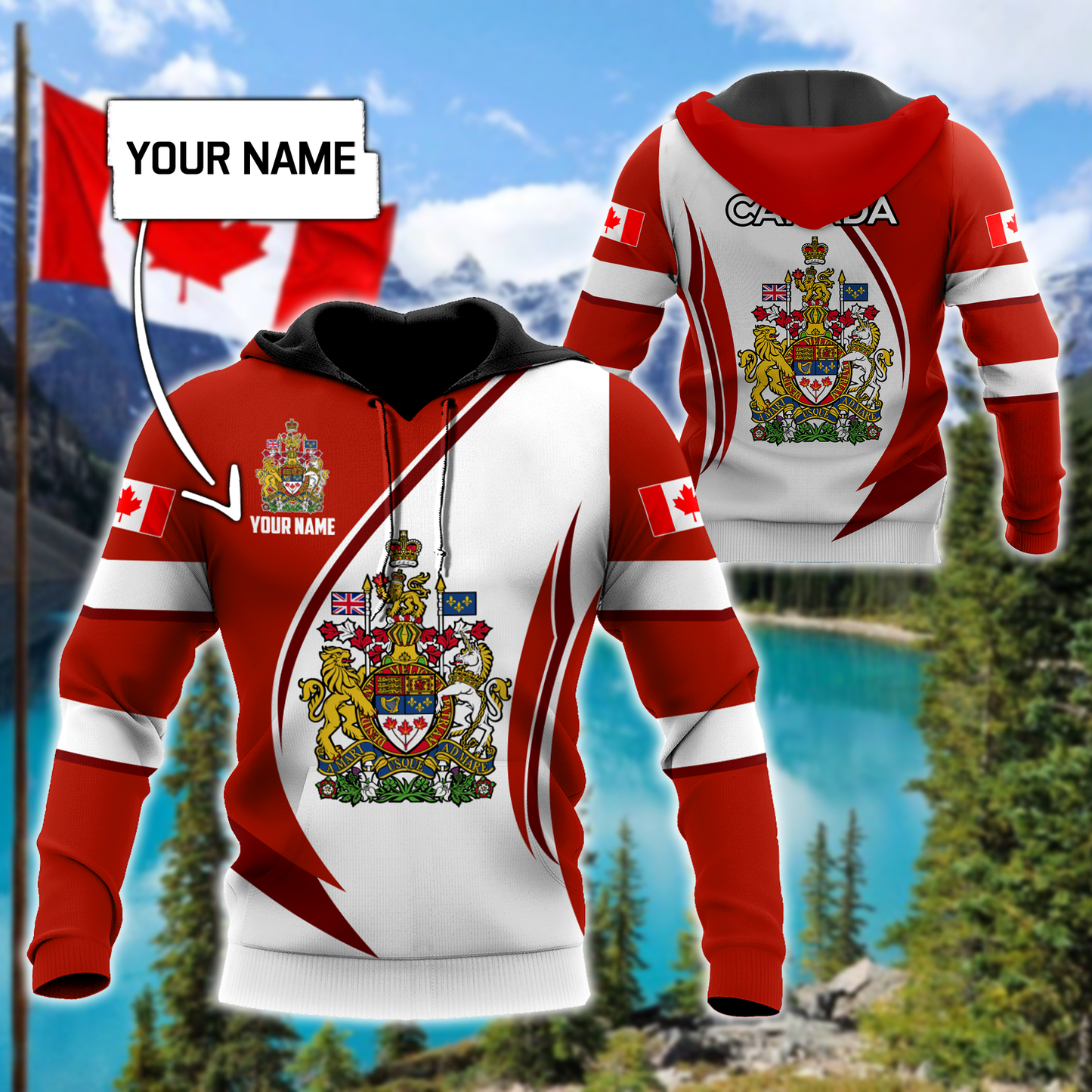 Canada Day No31 Personalized Coast Of Arm Pullover Premium Unisex Hoodie
