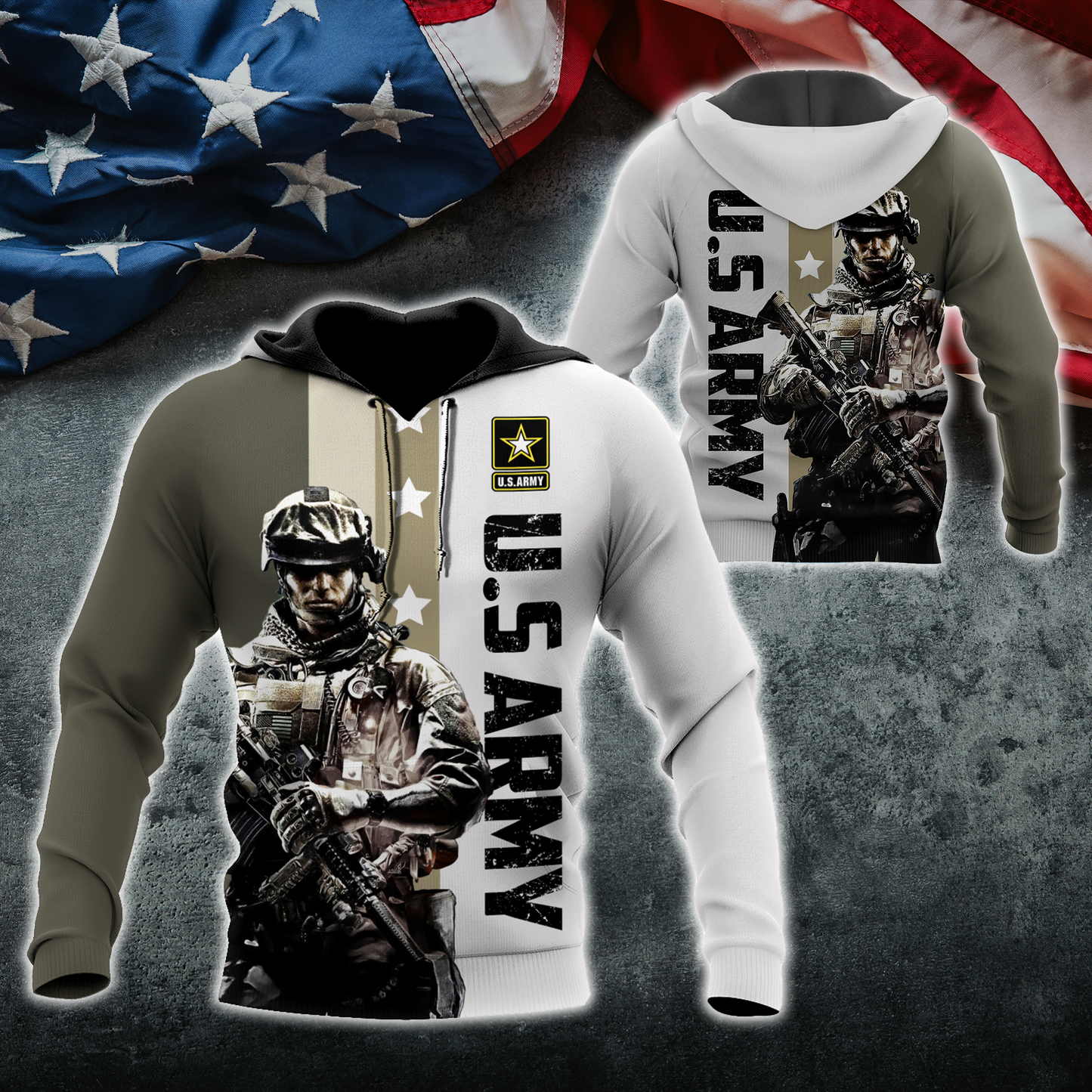 US Army 3D All Over Printed Hoodie