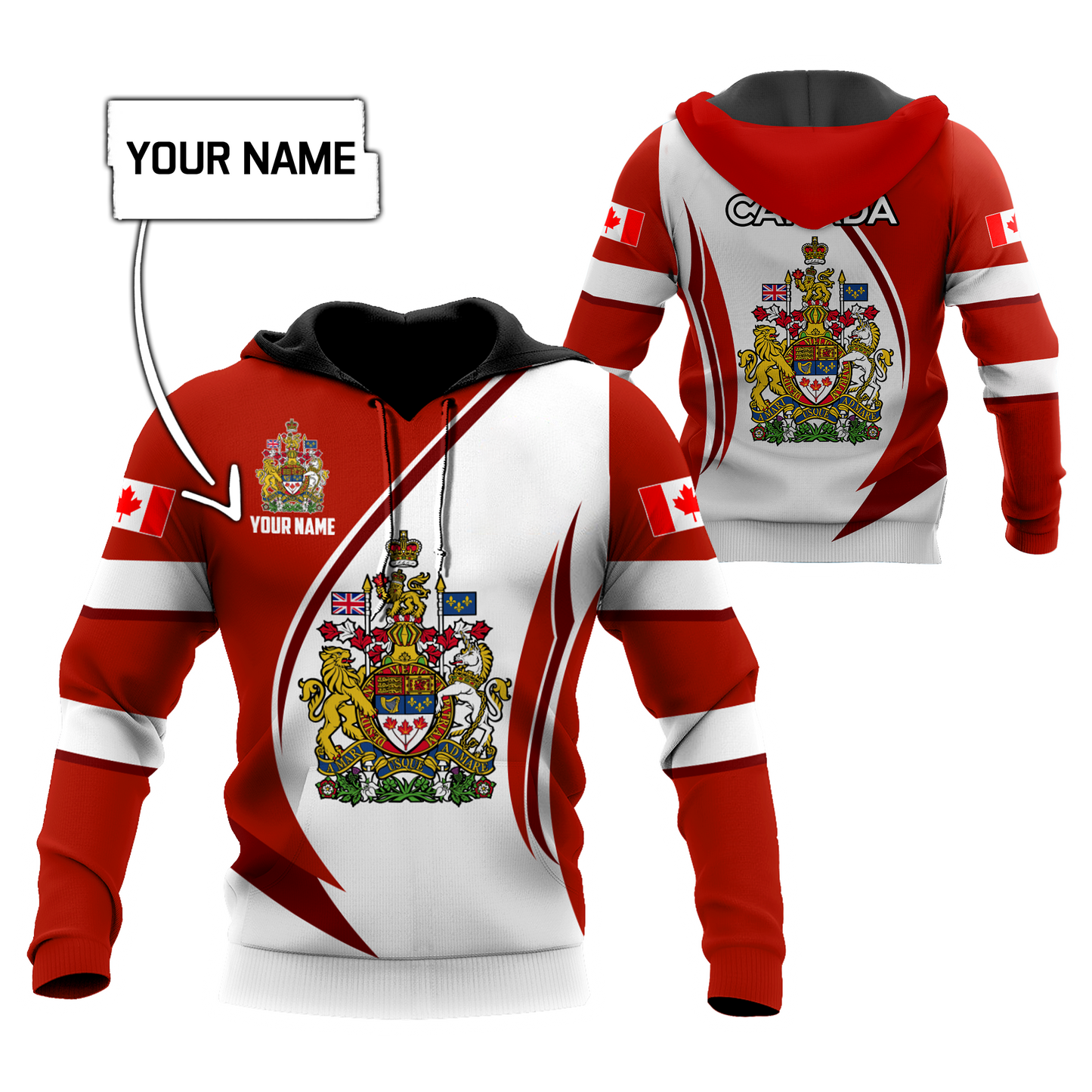 Canada Day No31 Personalized Coast Of Arm Pullover Premium Unisex Hoodie