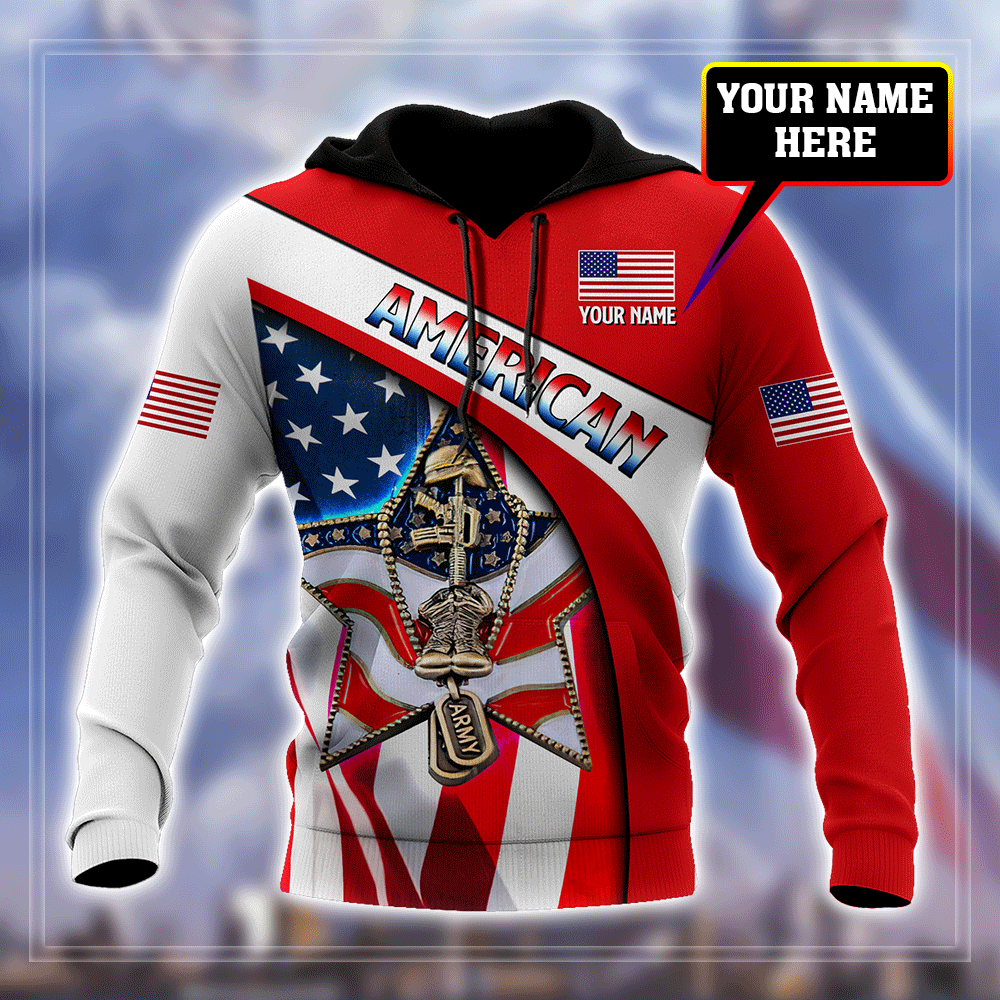 American Army Personalize 3D All Over Hoodie