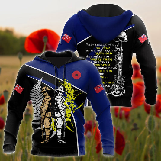 Tmarc Tee The ode fern-wattle Australia and Kiwi blue 3D print shirts