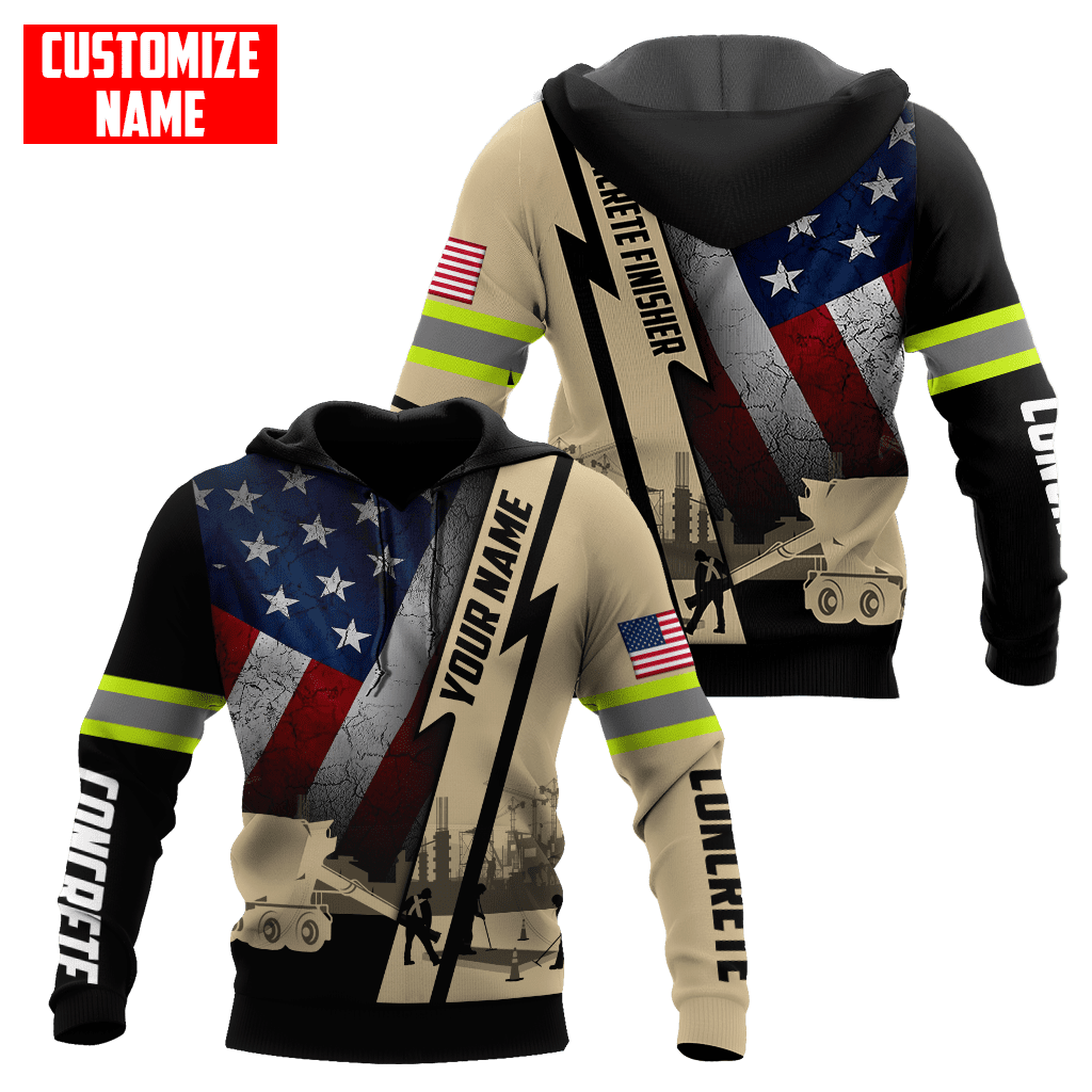 US Concrete Finisher Custom name 3D printed shirts