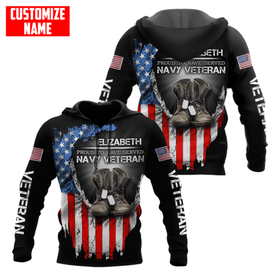 Proud To Have Served Navy Veteran 3D All Over Printed For Man And Women