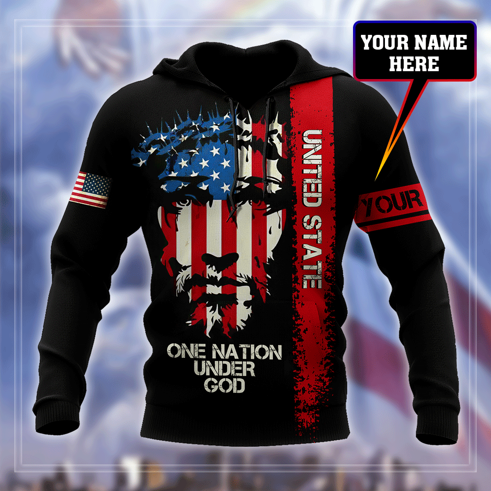 American One Nation Personalized Unisex Hoodie ML