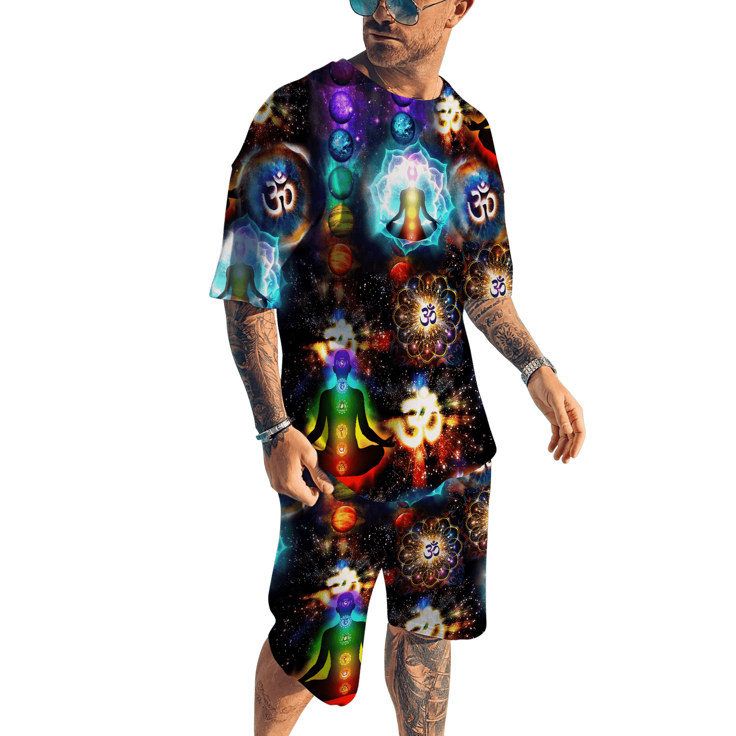 Yoga Menditation  Combo T-shirt and Short 3D All Over Printed