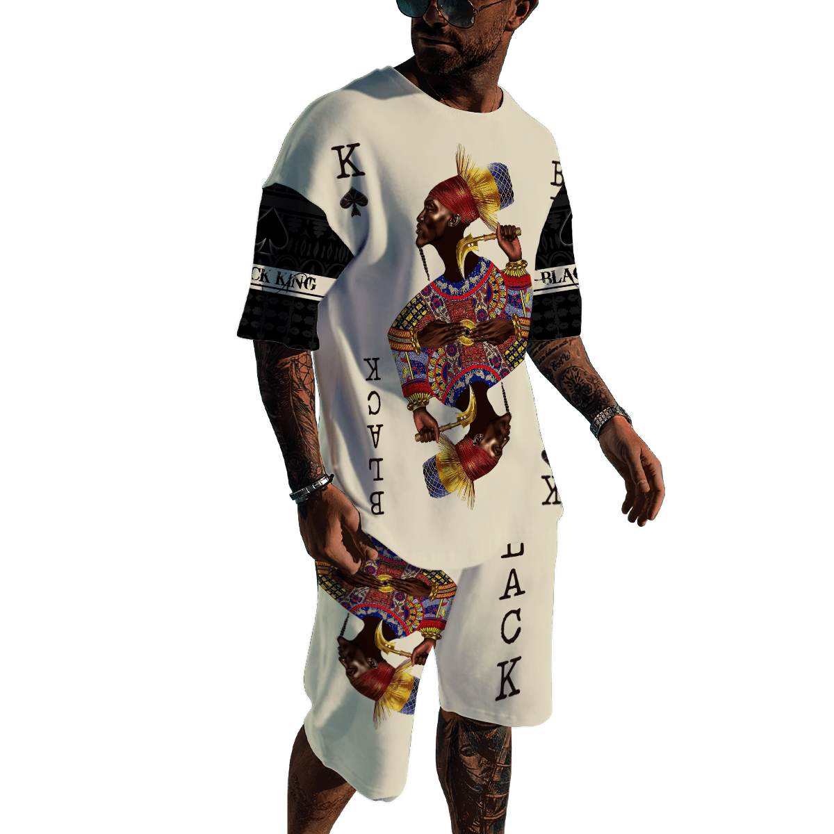 African Culture Black King Combo Tshirt And Boardshort ML