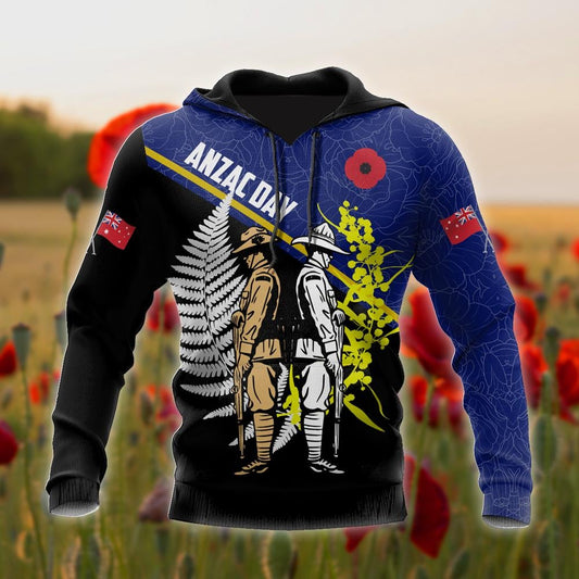 Tmarc Tee Anzac Day blue version Australia and Kiwi 3D print shirts
