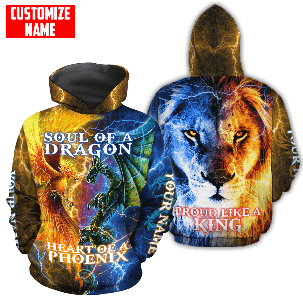 The Power Of Three Souls Dragon Phoenix Lion 3D All Over Printed Unisex Shirts