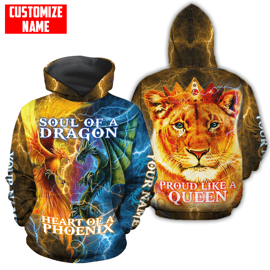 The Power Of Three Souls Dragon Phoenix Lion 3D All Over Printed Unisex Shirts