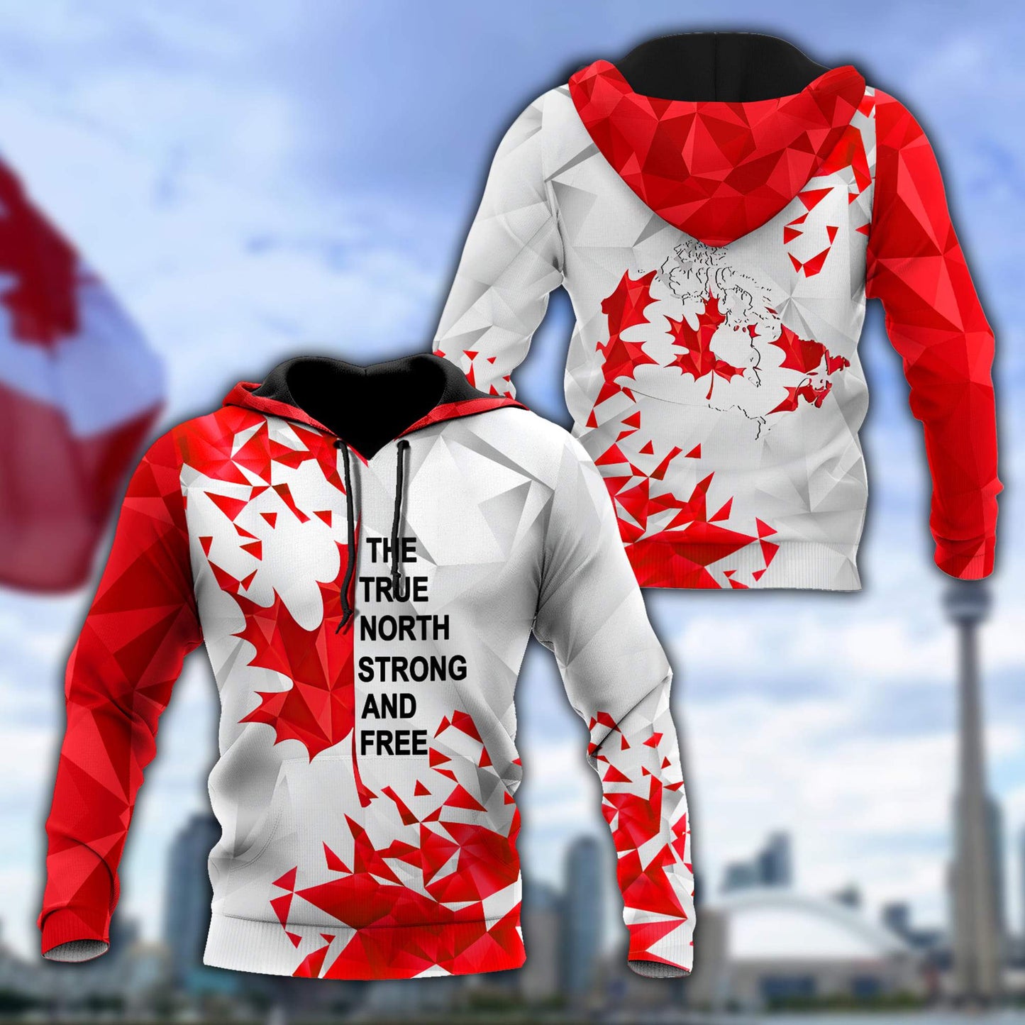 Canada Day No25 Premium Unisex Hoodie Maple Leaf