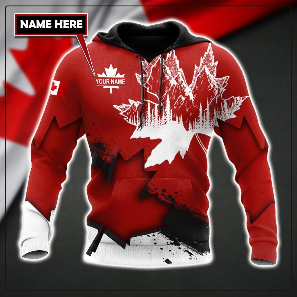 Canada Day No30 Personalized Name Pullover Premium Unisex Hoodie