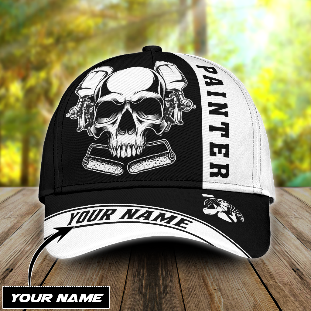 Tmarc Tee Personalized Name Painter Classic Cap Black Skull