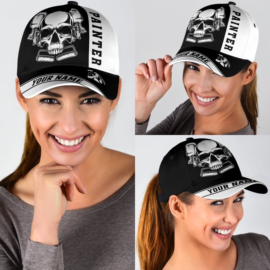 Tmarc Tee Personalized Name Painter Classic Cap Black Skull