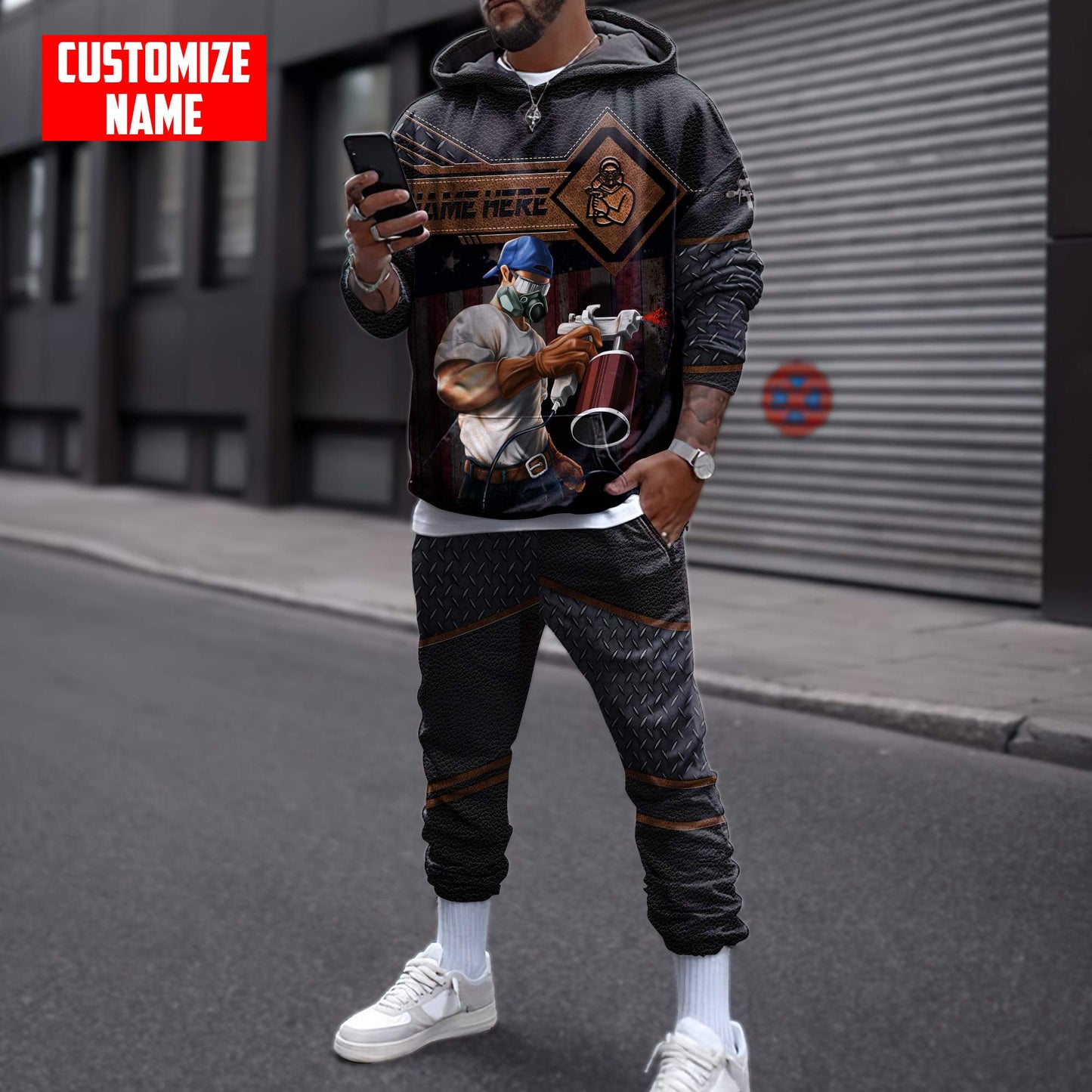 Tmarctee Customized Name House Painter 3D All Over Printed Combo Hoodie + Sweatpant HP36 TNA13112102ND